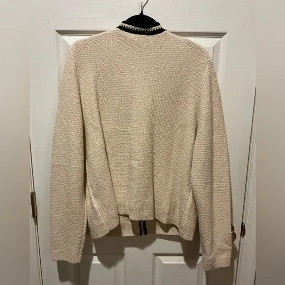 J.Crew NWT Cream And Black Lady Jacket Cardigan Woman Size X-Large Old Money - Picture 4 of 15